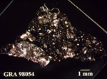 Thin Section Photo of Sample GRA 98054 in Cross-Polarized Light with 1.25X Magnification