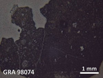 Thin Section Photo of Sample GRA 98074 in Reflected Light with  Magnification