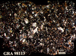 Thin Section Photo of Sample GRA 98113 in Cross-Polarized Light with 1.25X Magnification