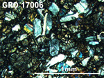 Thin Section Photo of Sample GRO 17006 in Cross-Polarized Light with 5X Magnification