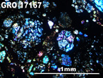 Thin Section Photo of Sample GRO 17167 in Cross-Polarized Light with 5X Magnification