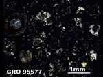 Thin Section Photo of Sample GRO 95577 in Cross-Polarized Light