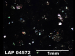 Thin Section Photo of Sample LAP 04572  in Cross-Polarized Light