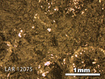 Thin Section Photo of Sample LAR 12075 in Reflected Light with 2.5X Magnification