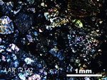 Thin Section Photo of Sample LAR 12142 in Cross-Polarized Light with 2.5X Magnification