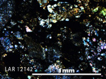 Thin Section Photo of Sample LAR 12142 in Cross-Polarized Light with 5X Magnification