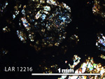 Thin Section Photo of Sample LAR 12216 in Cross-Polarized Light with 5X Magnification