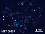 Thin Section Photo of Sample MET 00634 in Cross-Polarized Light with  Magnification