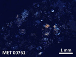 Thin Section Photo of Sample MET 00761 in Cross-Polarized Light with  Magnification