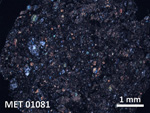 Thin Section Photo of Sample MET 01081 in Cross-Polarized Light with 1.25X Magnification