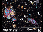 Thin Section Photograph of Sample MET 01210 in Cross-Polarized Light