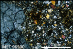 Thin Section Photo of Sample MET 96500 in Cross-Polarized Light with 2.5X Magnification