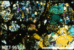 Thin Section Photo of Sample MET 96503 in Cross-Polarized Light with 2.5X Magnification