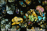 Thin Section Photo of Sample MET 96515 in Cross-Polarized Light with 2.5X Magnification