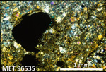 Thin Section Photo of Sample MET 96535 in Cross-Polarized Light with 2.5X Magnification