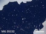 Thin Section Photo of Sample MIL 05152 in Plane-Polarized Light with 5X Magnification