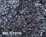 Thin Section Photograph of Sample MIL 07016 in Cross-Polarized Light at 2.5x Magnification