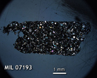 Thin Section Photo of Sample MIL 07193 in Cross-Polarized Light with 1.25x Magnification