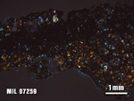 Thin Section Photo of Sample MIL 07259 at 1.25X Magnification in Cross-Polarized Light