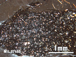 Thin Section Photo of Sample MIL 07460 at 2.5X Magnification in Cross-Polarized Light