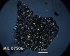 Thin Section Photo of Sample MIL 07506 in Cross-Polarized Light with 1.25x Magnification