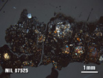 Thin Section Photo of Sample MIL 07525 at 1.25X Magnification in Cross-Polarized Light