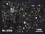 Thin Section Photo of Sample MIL 07626 at 1.25X Magnification in Cross-Polarized Light