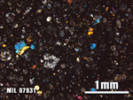 Thin Section Photo of Sample MIL 07631 at 2.5X Magnification in Cross-Polarized Light