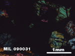 Thin Section Photo of Sample MIL 090031 in Cross-Polarized Light with 2.5X Magnification