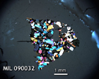 Thin Section Photo of Sample MIL 090032 in Cross-Polarized Light with 1.25x Magnification