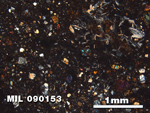 Thin Section Photo of Sample MIL 090153 at 2.5X Magnification in Cross-Polarized Light