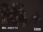Thin Section Photo of Sample MIL 090173 at 1.25X Magnification in Cross-Polarized Light