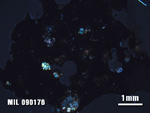 Thin Section Photo of Sample MIL 090176 at 1.25X Magnification in Cross-Polarized Light