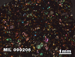 Thin Section Photo of Sample MIL 090206 at 1.25X Magnification in Cross-Polarized Light