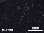 Thin Section Photo of Sample MIL 090219 at 2.5X Magnification in Cross-Polarized Light