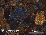 Thin Section Photo of Sample MIL 090220 at 2.5X Magnification in Cross-Polarized Light