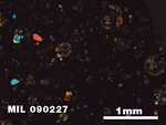 Thin Section Photo of Sample MIL 090227 at 2.5X Magnification in Cross-Polarized Light