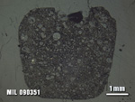 Thin Section Photo of Sample MIL 090351 at 1.25X Magnification in Reflected Light