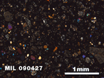 Thin Section Photo of Sample MIL 090427 at 2.5X Magnification in Cross-Polarized Light