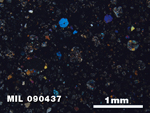 Thin Section Photo of Sample MIL 090437 at 2.5X Magnification in Cross-Polarized Light