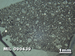 Thin Section Photo of Sample MIL 090439 at 1.25X Magnification in Reflected Light