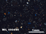 Thin Section Photo of Sample MIL 090446 at 2.5X Magnification in Cross-Polarized Light