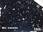 Thin Section Photo of Sample MIL 090459 in Plane-Polarized Light with 1.25X Magnification