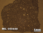 Thin Section Photo of Sample MIL 090488 at 1.25X Magnification in Reflected Light