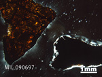 Thin Section Photo of Sample MIL 090697 in Cross-Polarized Light with 1.25x Magnification