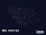 Thin Section Photo of Sample MIL 090723 at 1.25X Magnification in Cross-Polarized Light