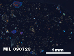 Thin Section Photo of Sample MIL 090723 at 2.5X Magnification in Cross-Polarized Light