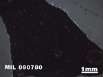 Thin Section Photo of Sample MIL 090780 at 1.25X Magnification in Cross-Polarized Light