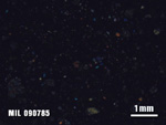 Thin Section Photo of Sample MIL 090785 at 1.25X Magnification in Cross-Polarized Light