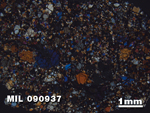 Thin Section Photo of Sample MIL 090937 in Cross-Polarized Light with 1.25X Magnification